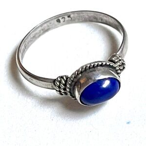Elegant Sterling Silver and Blue Stone Ring